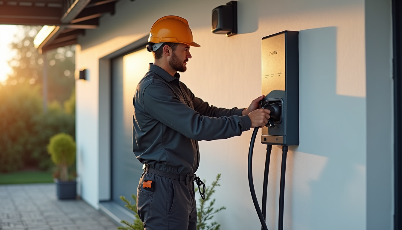 Électricien certifié IRVE en intervention pour installer une borne à Montpon-Ménestérol