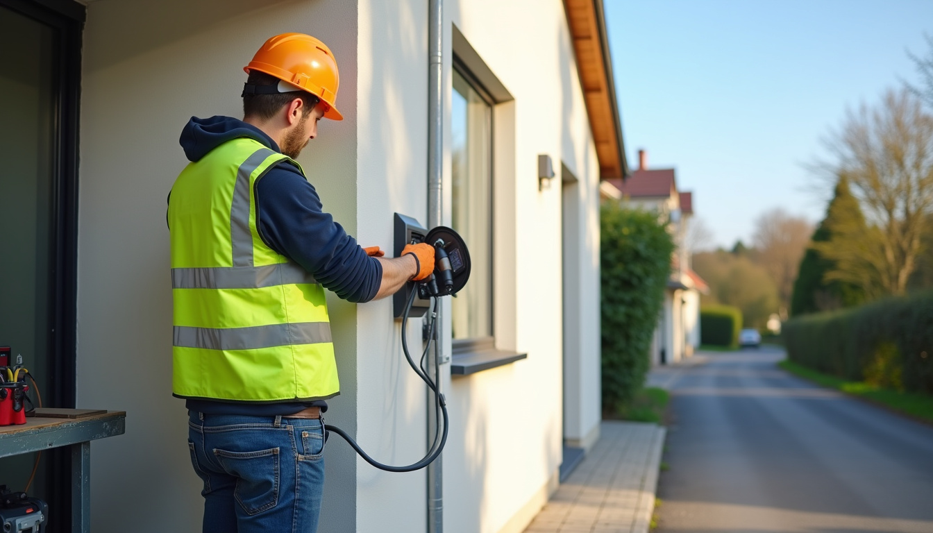 Électricien IRVE certifié en intervention sur une installation de borne de recharge à Martigné-sur-Mayenne