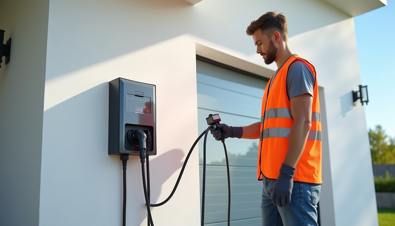 Étapes de l'installation d'une borne de recharge électrique par un professionnel IRVE