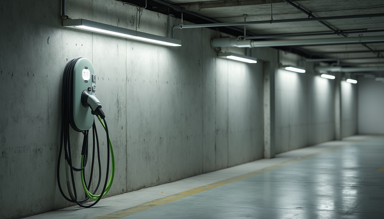 Illustration d'une borne électrique installée dans un parking d'une copropriété à Passy