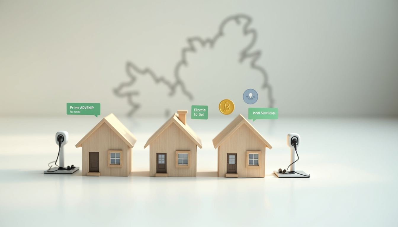 Infographie illustrant les aides disponibles pour l'installation d'une borne de recharge: Prime ADVENIR, crédit d'impôt, aides locales