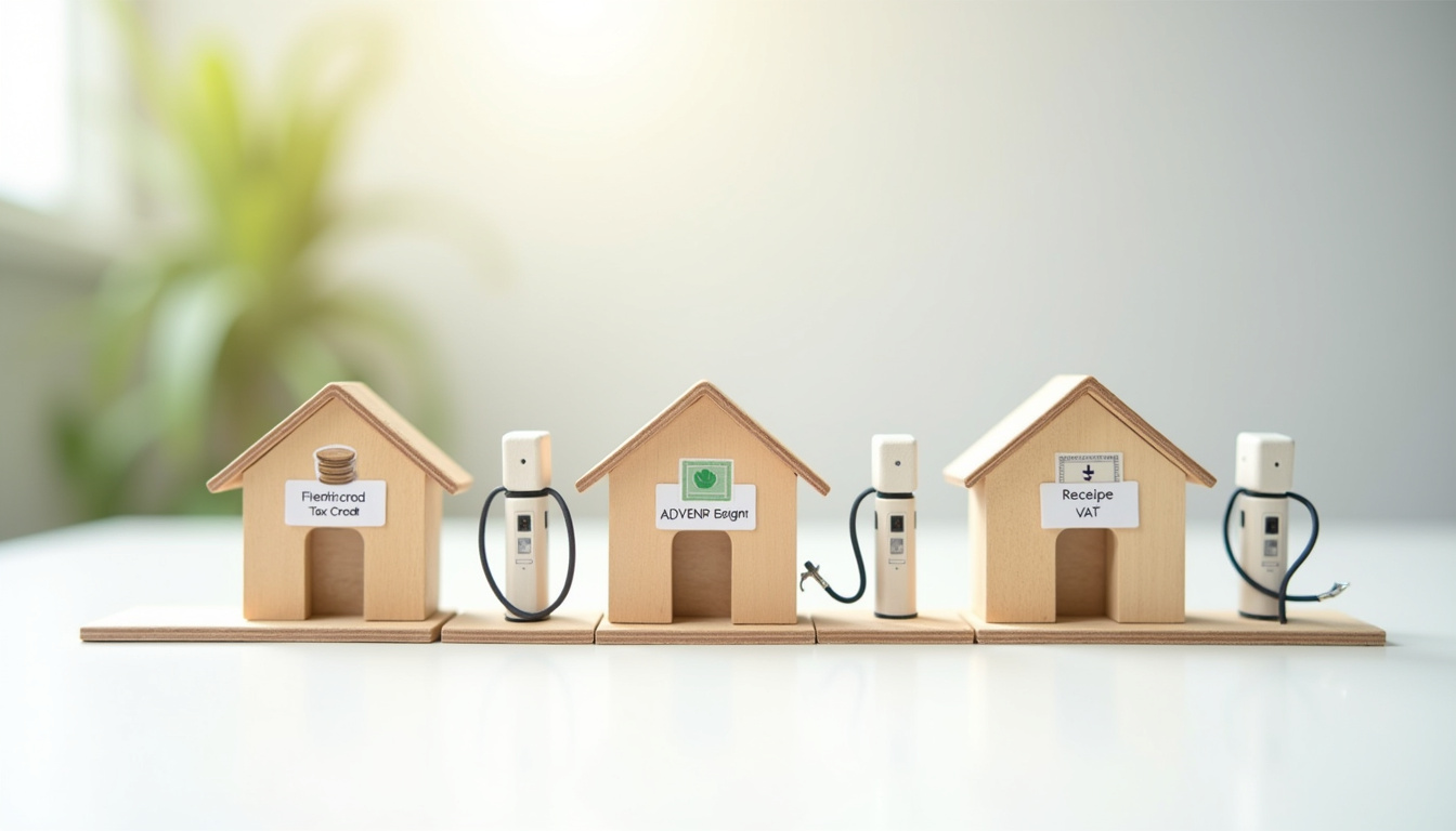 Infographie illustrant les aides financières disponibles pour l'installation d'une borne électrique en Guyane: crédit d'impôt, prime ADVENIR, TVA réduite