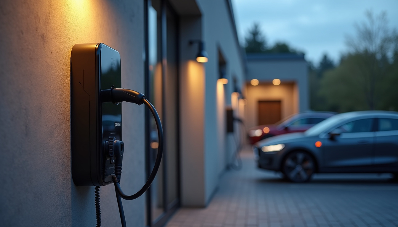 Installation de bornes de recharge pour véhicules électriques dans un parking d'entreprise à Marbois
