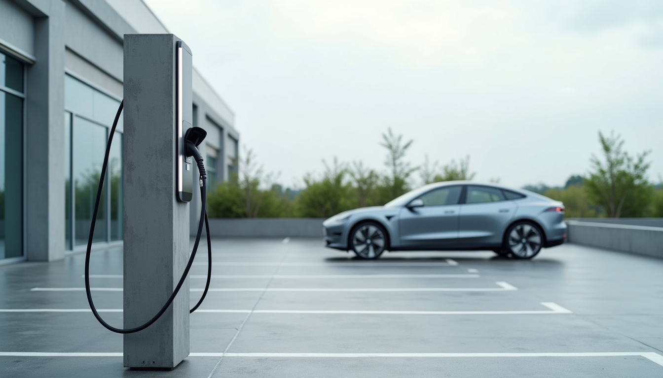 Installation de bornes de recharge pour véhicules électriques dans un parking d'entreprise à Saint-Georges-de-Luzençon