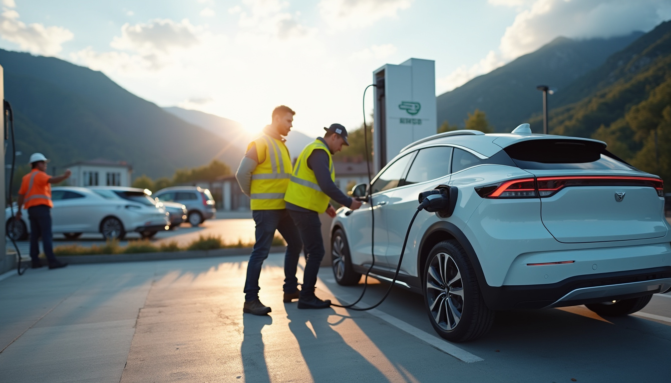 Installation de bornes électriques dans un parking d'entreprise à Varces-Allières-et-Risset