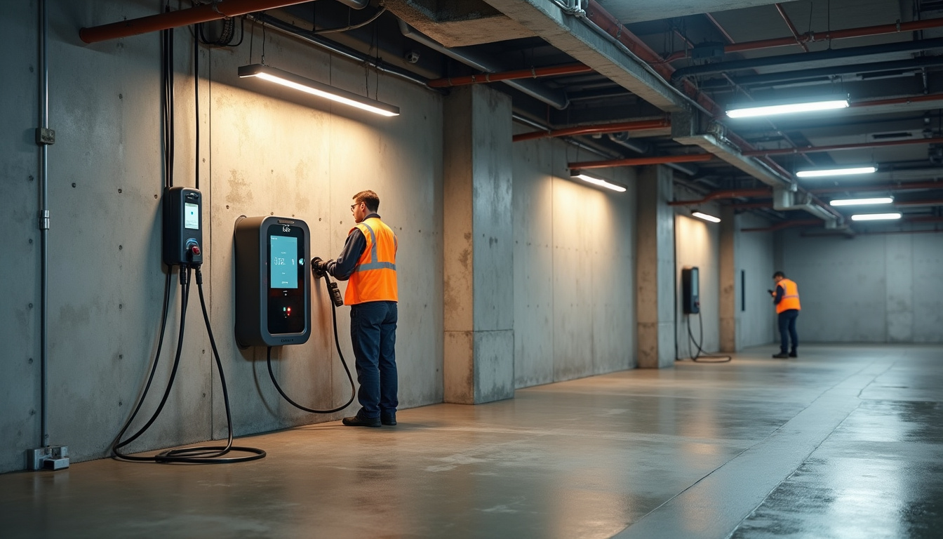Installation d'une borne de recharge dans un parking de copropriété à Beaumont-le-Roger