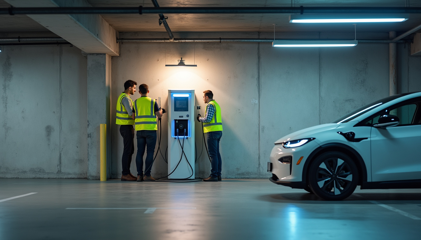 Installation d'une borne de recharge dans un parking de copropriété à Lannion