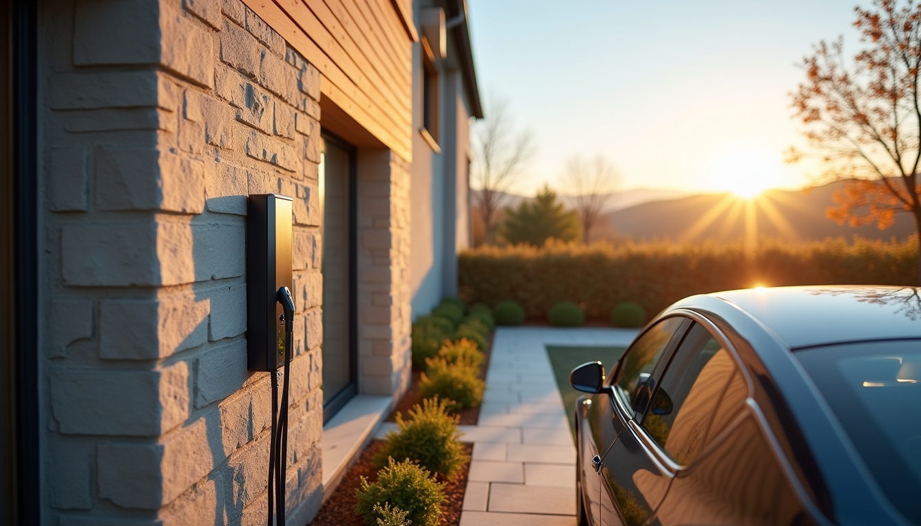 Installation d'une borne de recharge électrique à l'extérieur d'une maison à Baulne