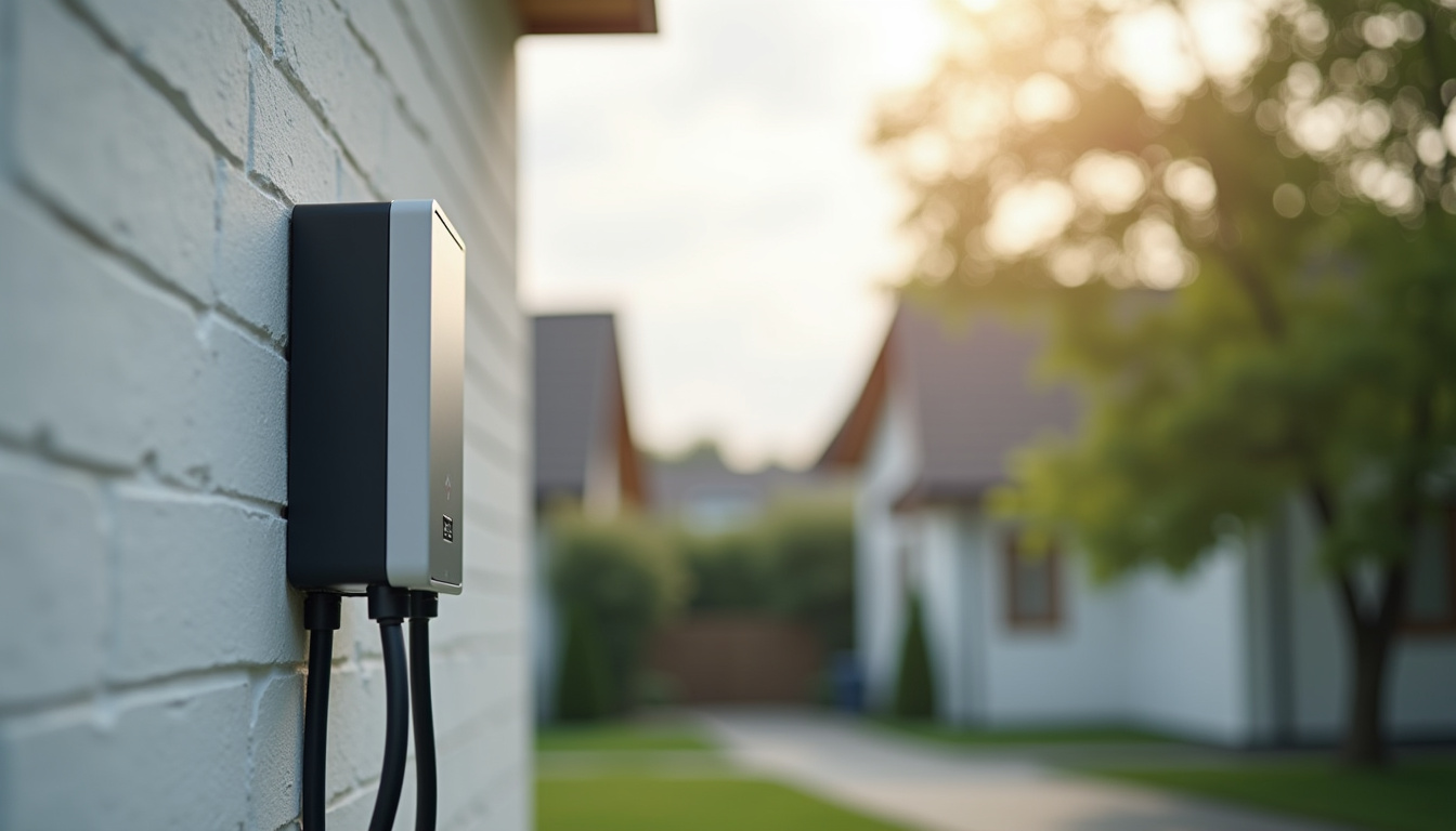 Installation d'une borne de recharge électrique à l'extérieur d'une maison à Paulx