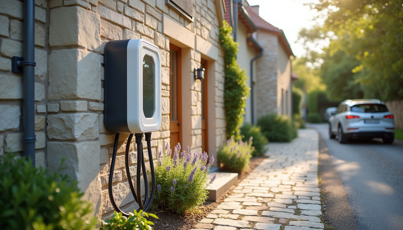 Installation d'une borne de recharge électrique à l'extérieur d'une maison à Sainte-Foy-l'Argentière
