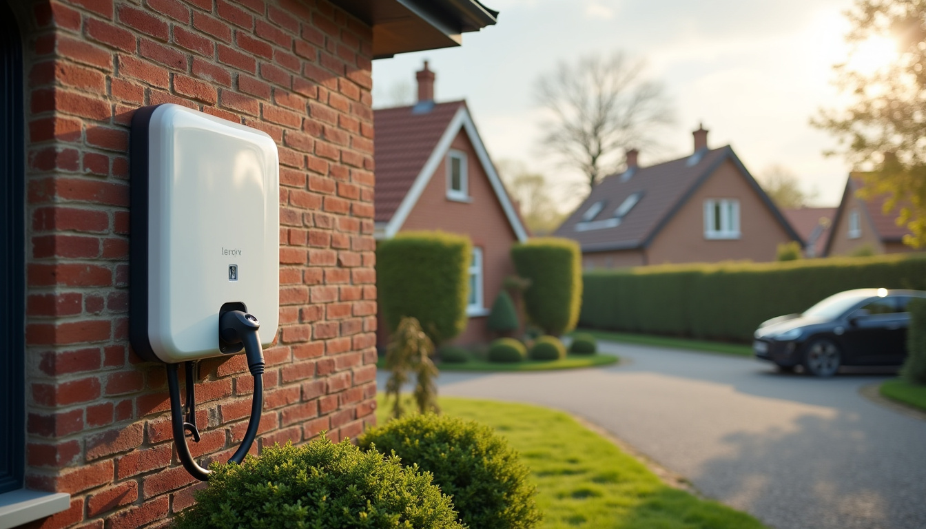 Installation d'une borne de recharge électrique à l'extérieur d'une maison individuelle à Éperlecques