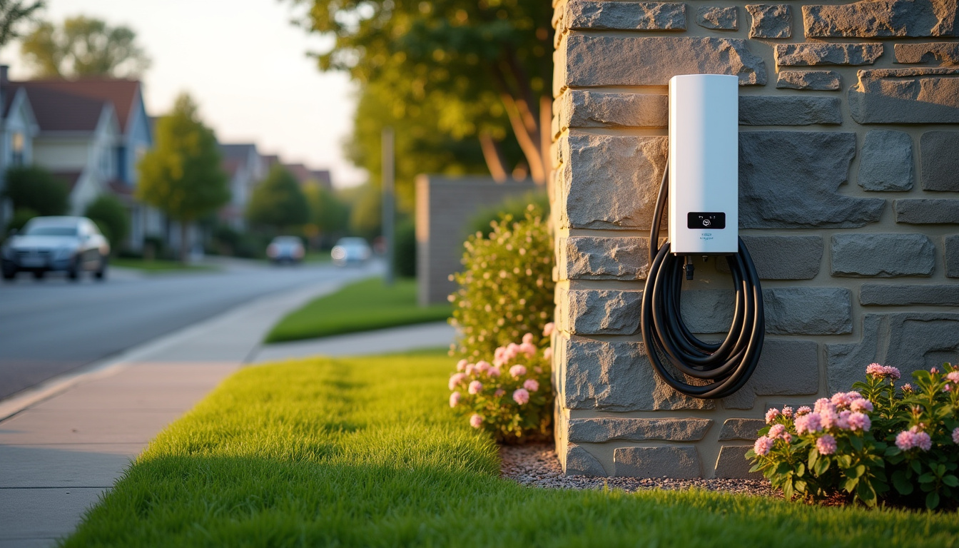 Installation d'une borne de recharge électrique à l'extérieur d'une maison individuelle