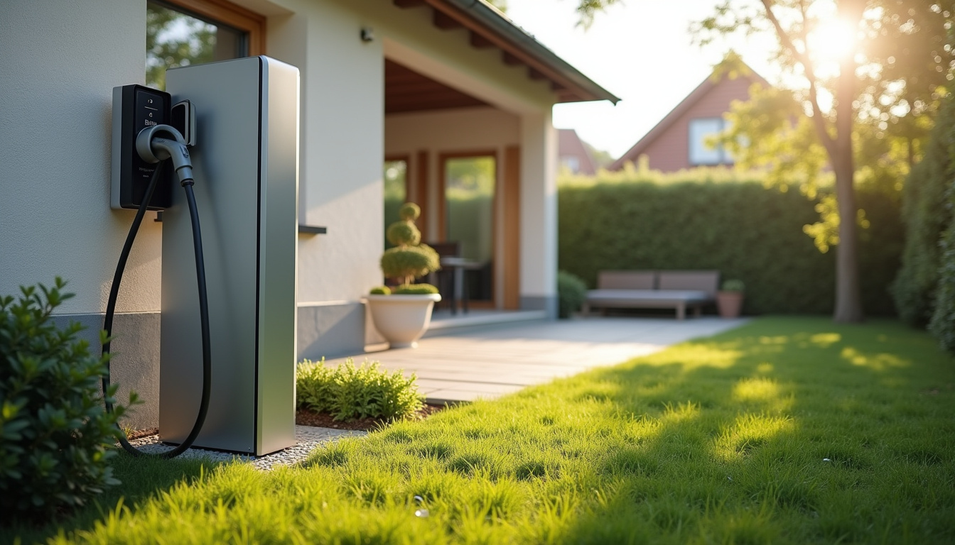 Installation d'une borne de recharge électrique dans un jardin de maison individuelle à Audruicq