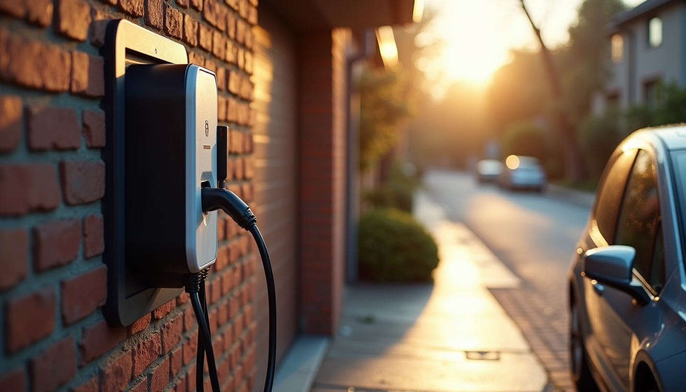 Installation d'une borne de recharge électrique devant un garage à Éleu-dit-Leauwette