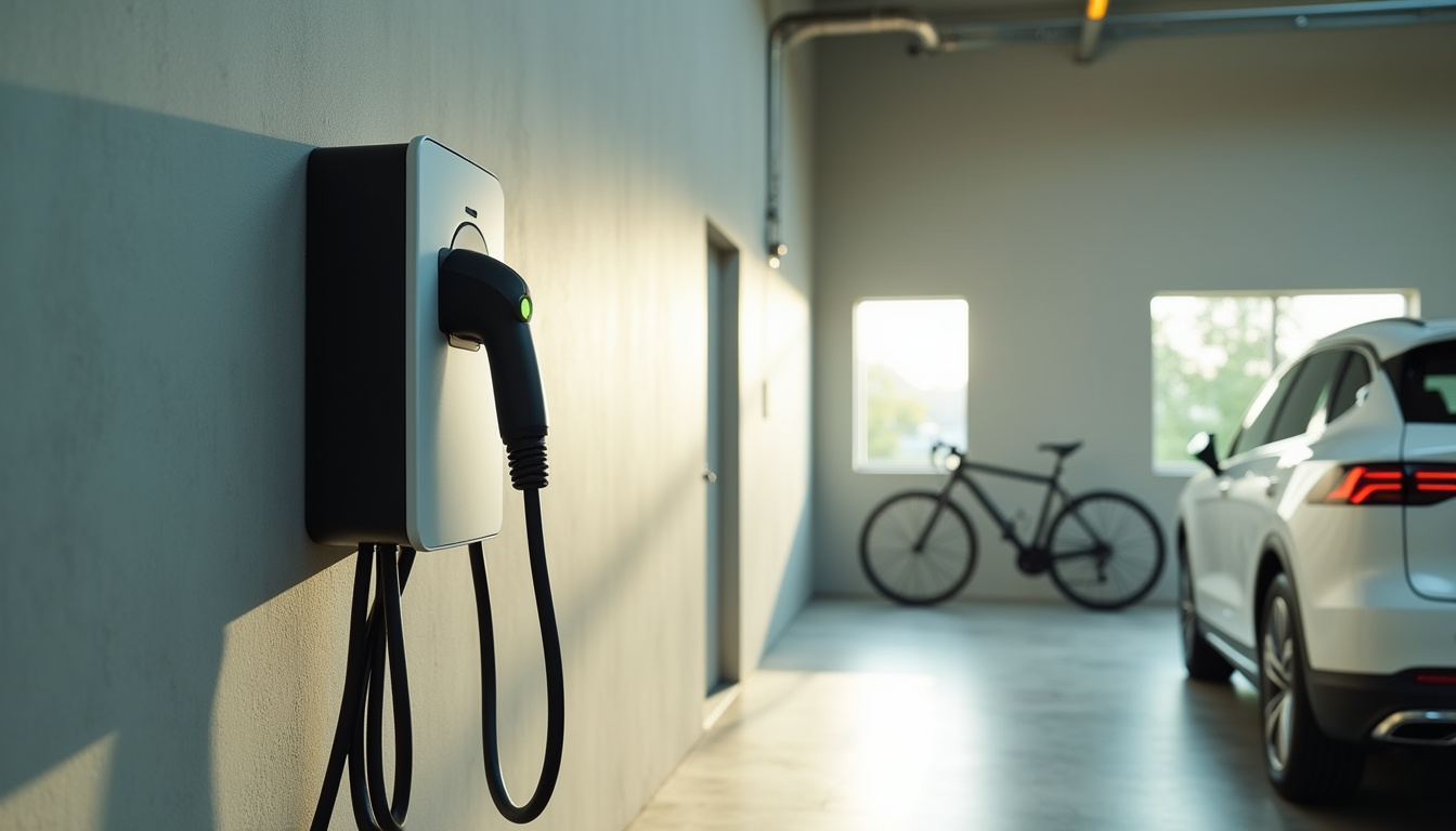 Installation d'une borne de recharge électrique murale dans un garage à Longueau