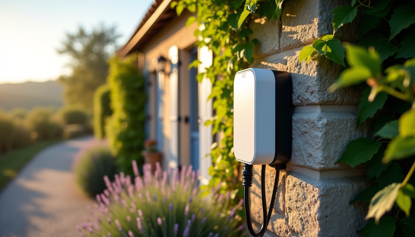 Installation d'une borne de recharge électrique sur un mur extérieur à Saint-Sulpice-la-Forêt