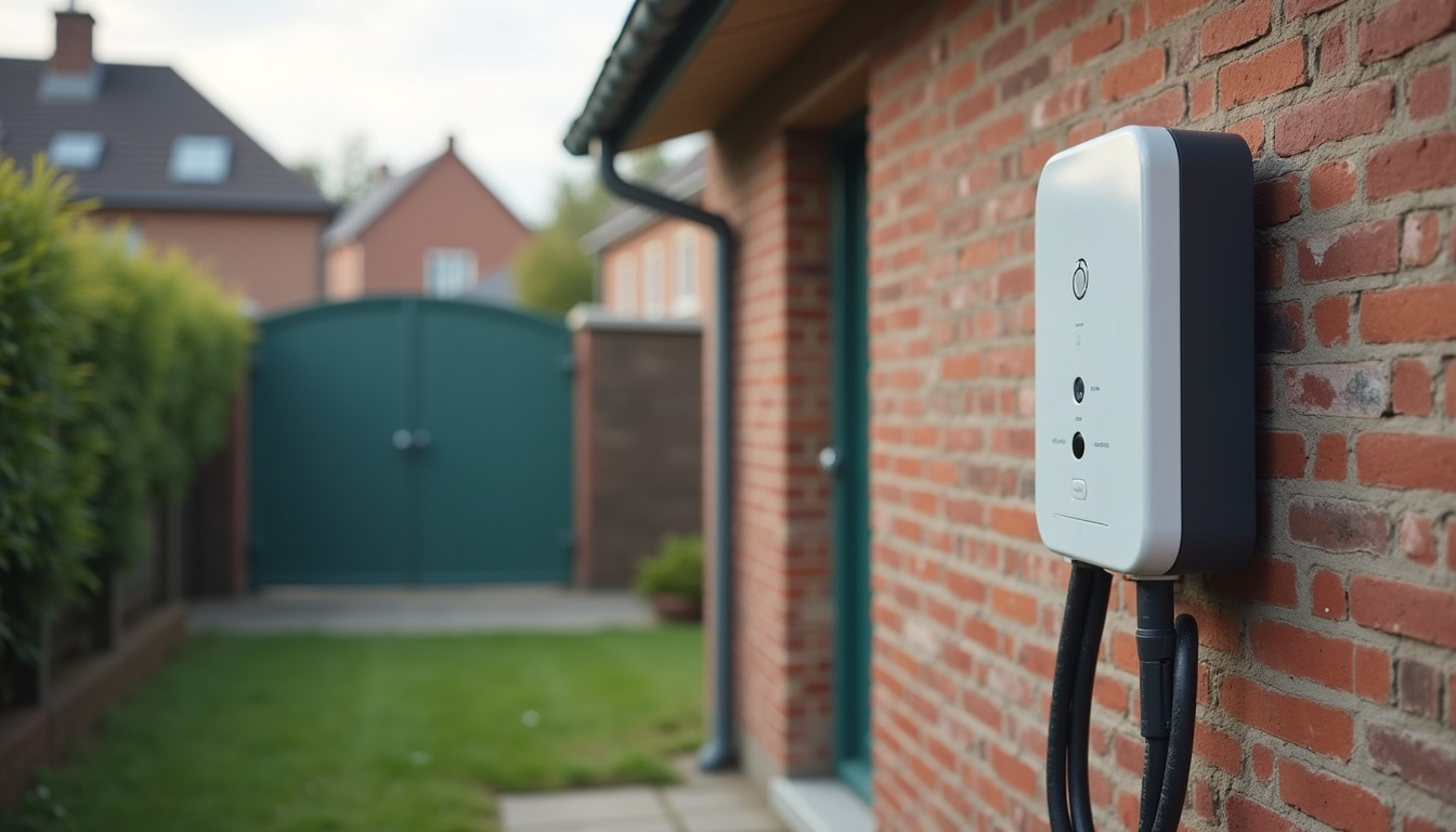 Installation d'une borne de recharge électrique sur un mur extérieur dans un pavillon de Villers-Semeuse