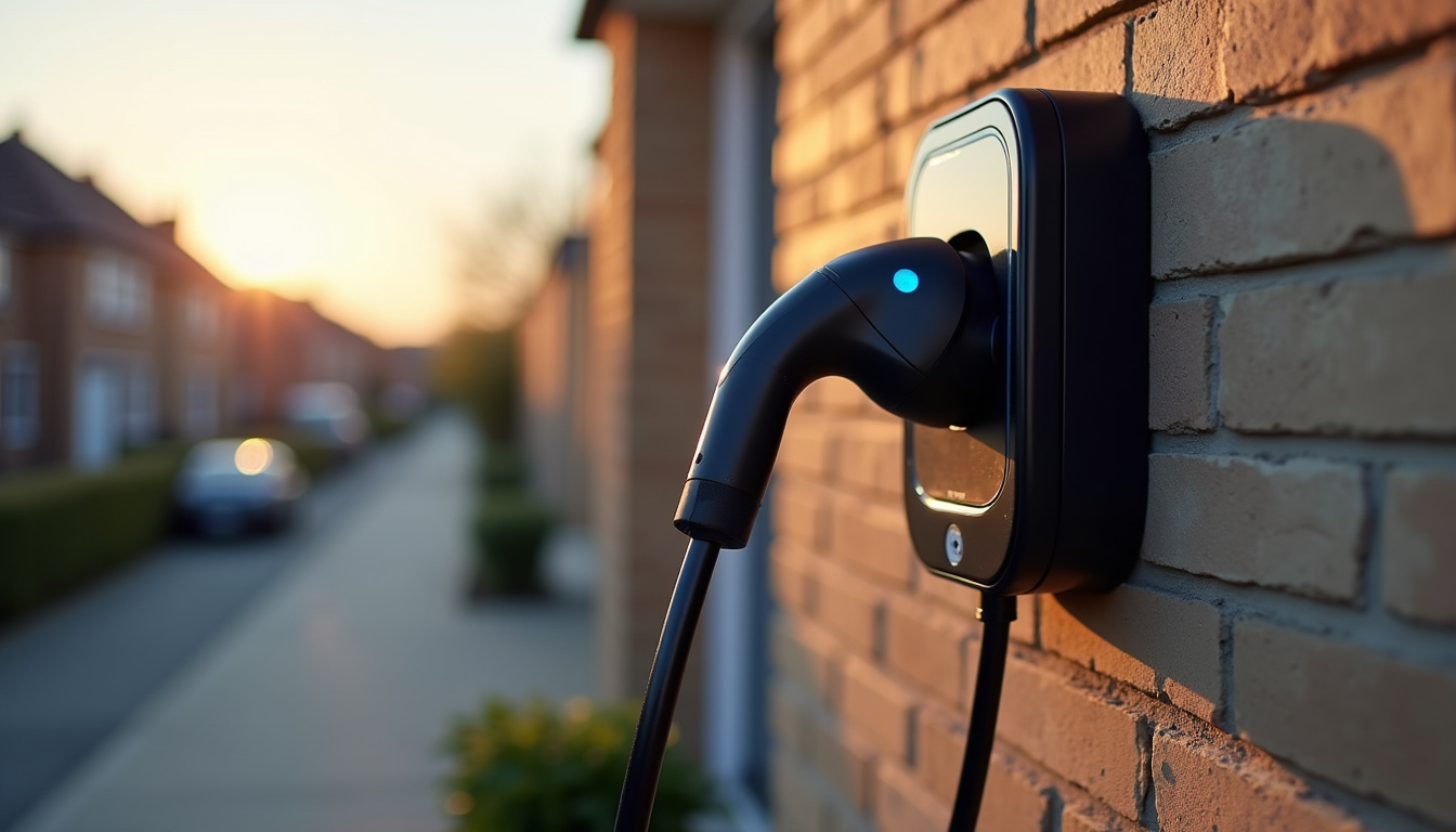 Installation d'une borne de recharge électrique sur un mur extérieur d'une maison à Bury