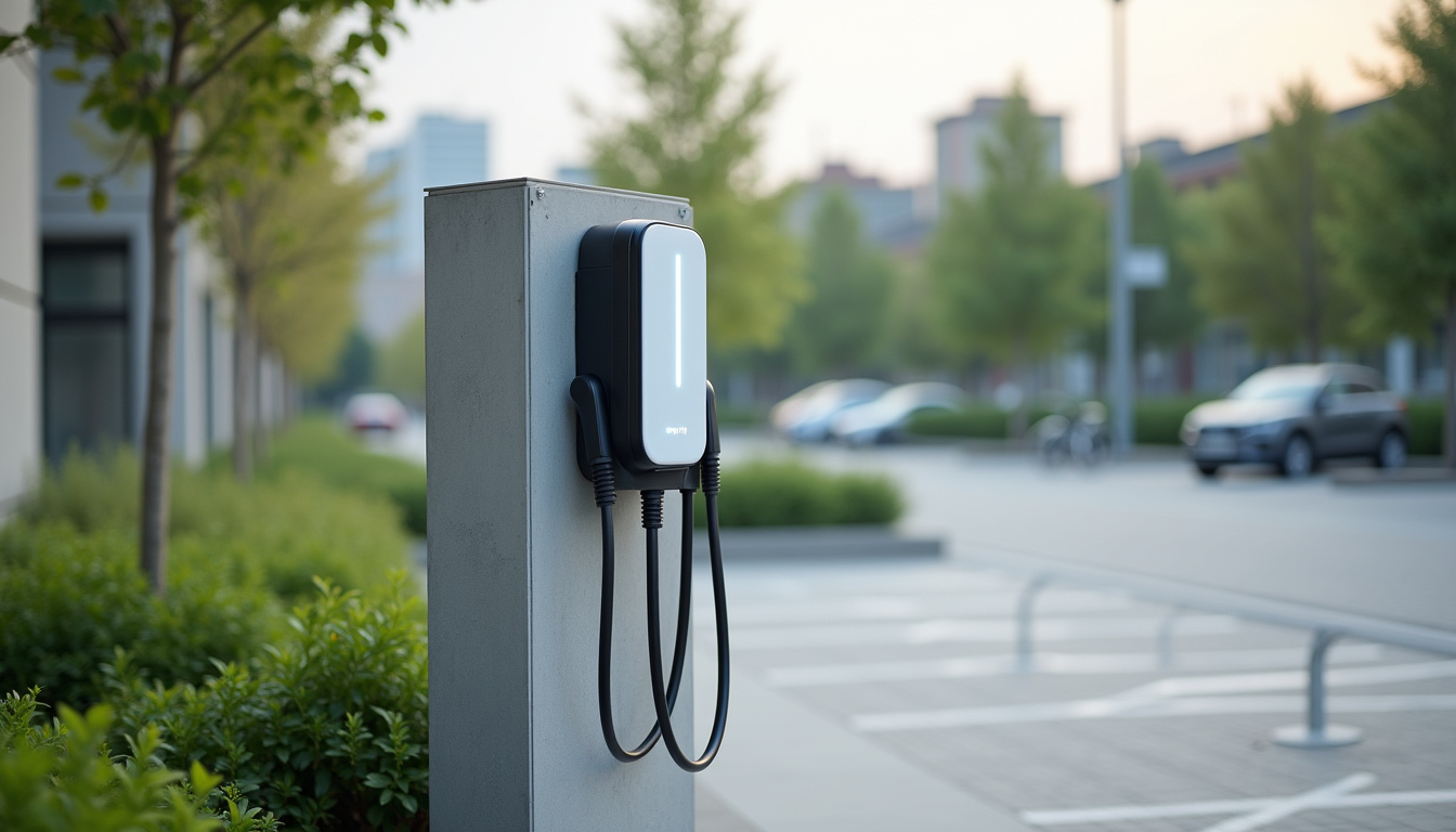Installation d'une borne de recharge électrique sur une place de parking extérieure à Chevilly