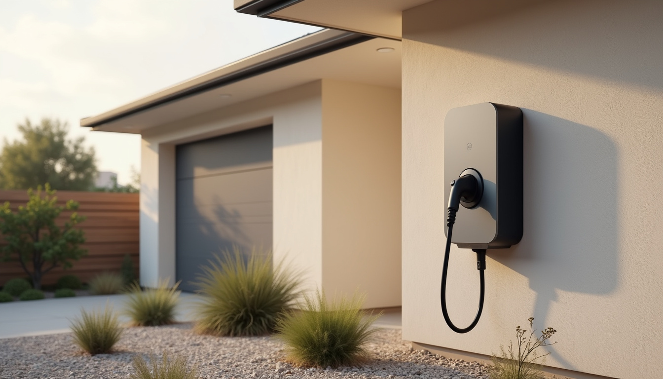 Installation d'une borne de recharge murale à l'extérieur d'une maison individuelle