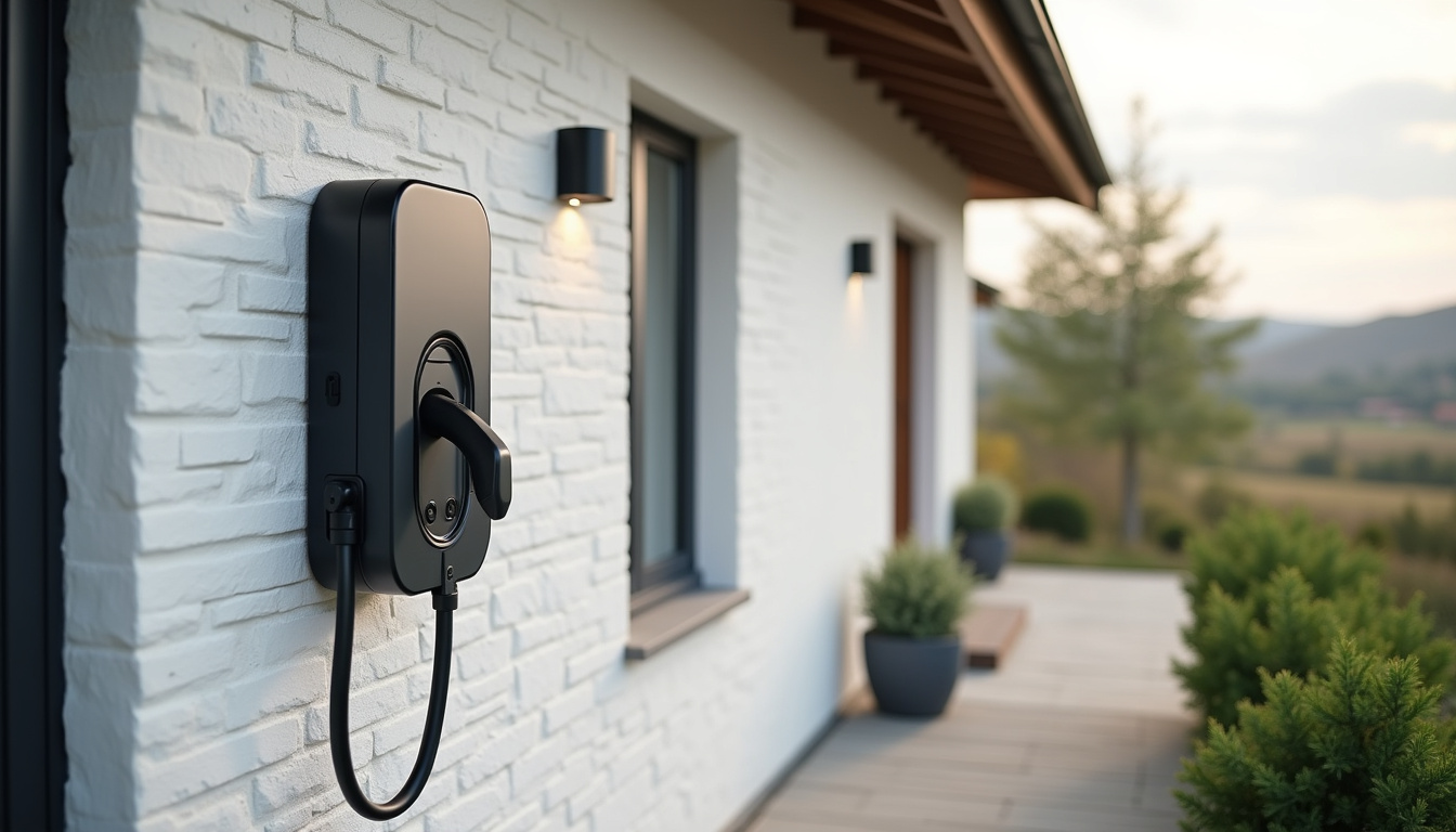 Installation d'une borne de recharge murale à l'extérieur d'une maison individuelle