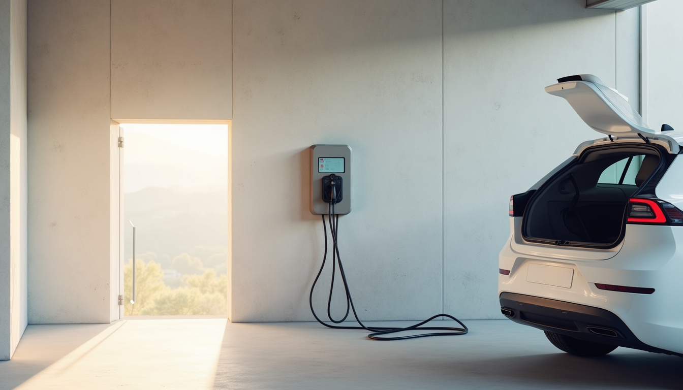Installation d'une borne de recharge murale dans un garage à Le Cannet