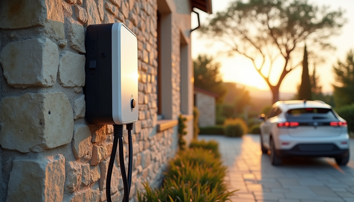 Installation d'une borne de recharge murale en extérieur à Carnoules