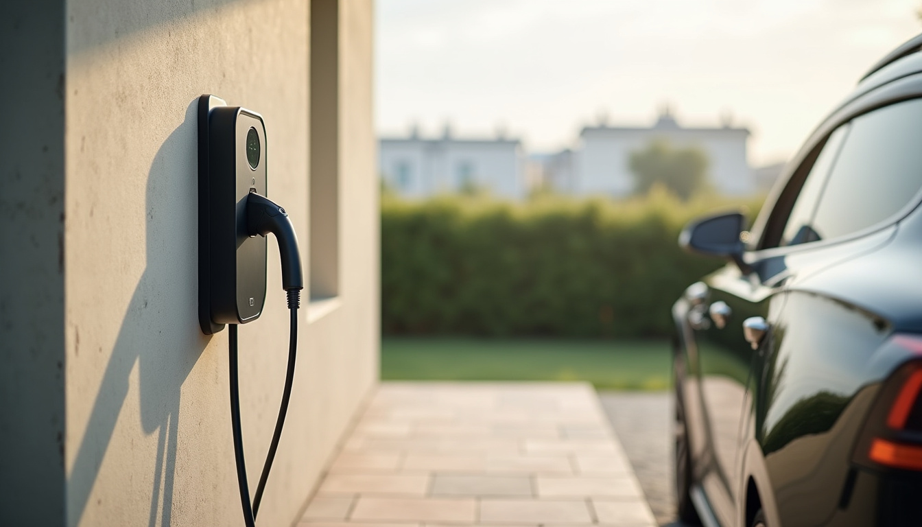Installation d'une borne de recharge murale sur le mur extérieur d'une maison à Russange