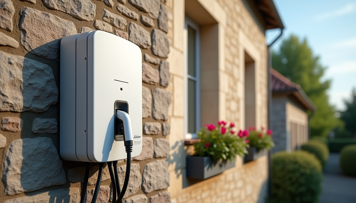 Installation d'une borne de recharge murale sur un mur extérieur à Ingwiller