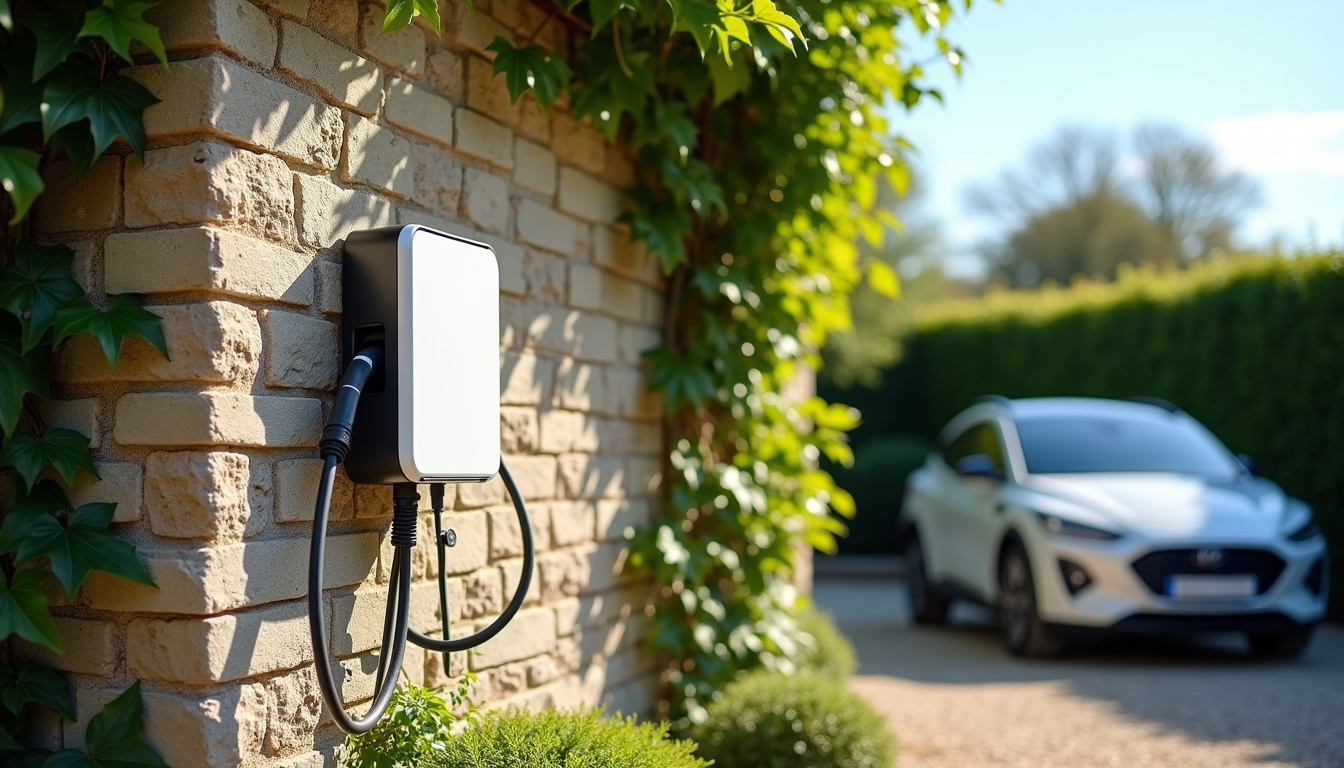 Installation d'une borne de recharge pour voiture électrique dans une cour à Velars-sur-Ouche