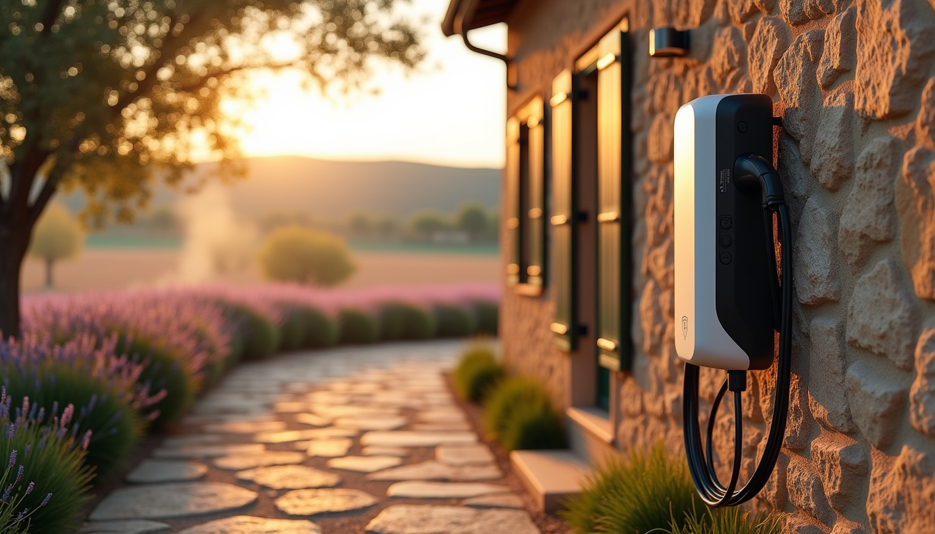 Installation d'une borne de recharge pour voiture électrique devant une maison à Entrechaux