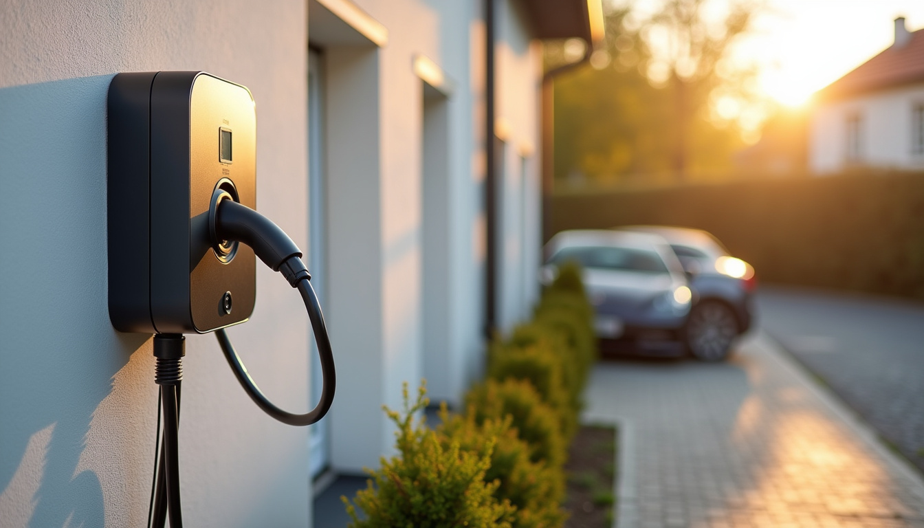 Installation d'une borne de recharge pour voiture électrique devant une maison à Lamorlaye