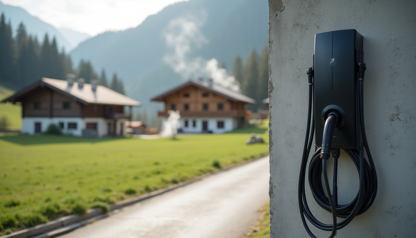 Installation d'une borne de recharge sur le parking d'une maison à Villaz