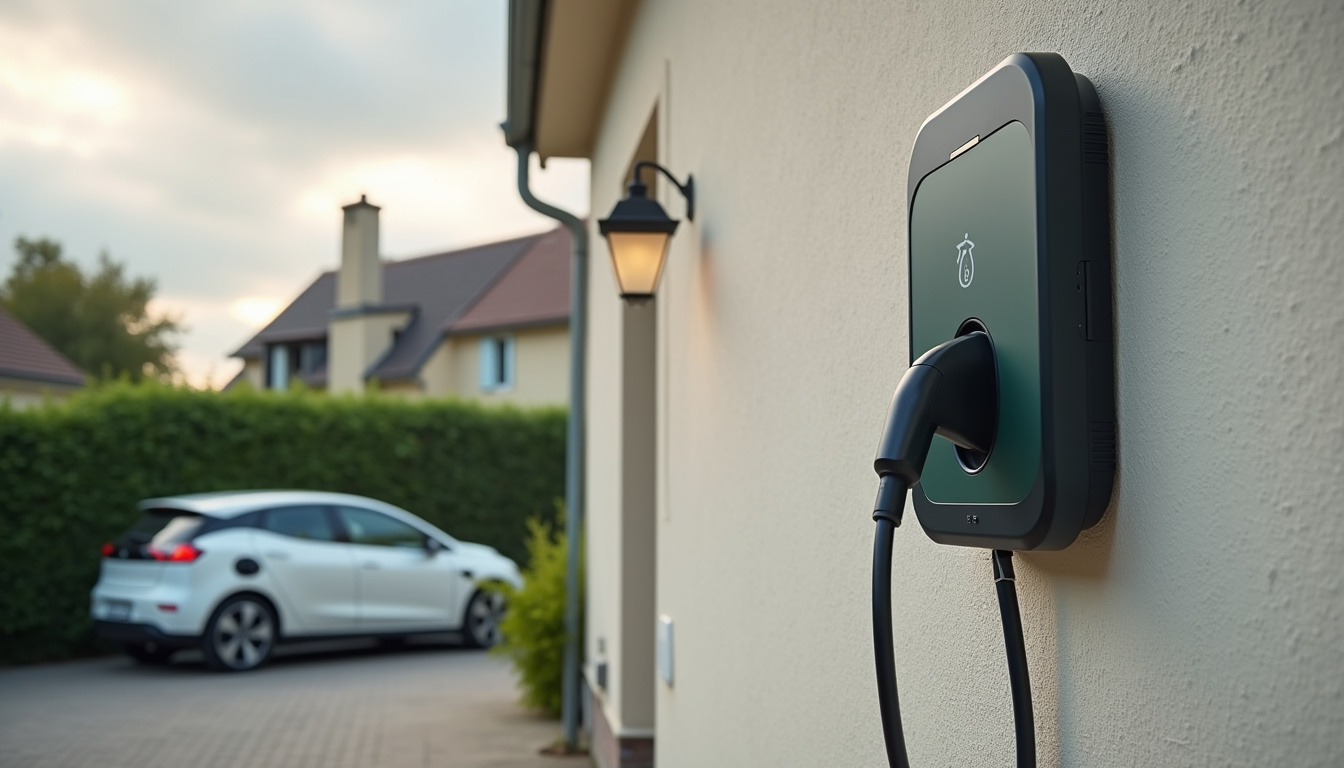 Installation d'une borne de recharge sur un garage de maison individuelle à Le Plessis-Bouchard
