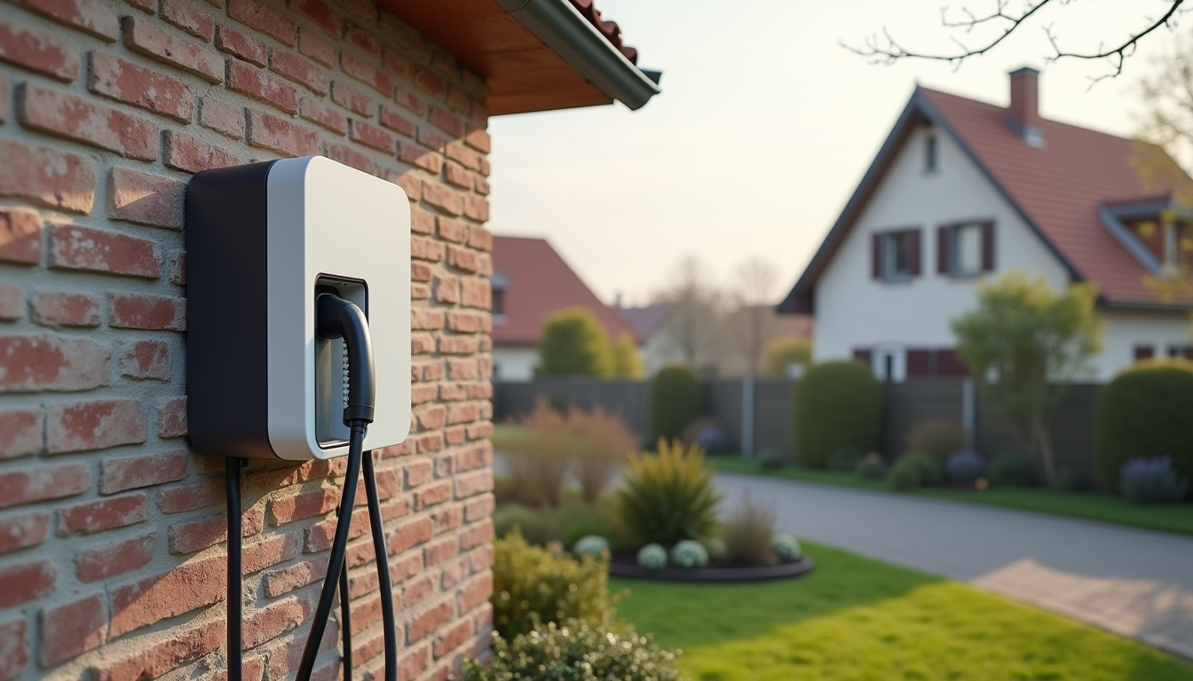 Installation d'une borne de recharge sur un mur extérieur d'une maison à La Ferté-sous-Jouarre