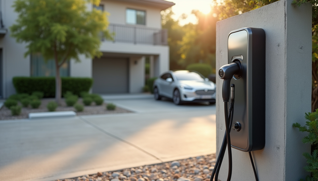 Installation d'une borne de recharge sur un stationnement extérieur à Puy-Guillaume