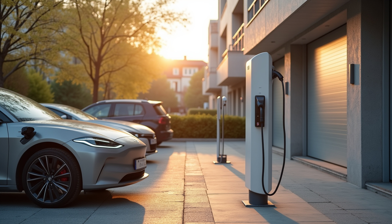 Installation d'une borne de recharge sur une place de stationnement privative à Fleury-Mérogis
