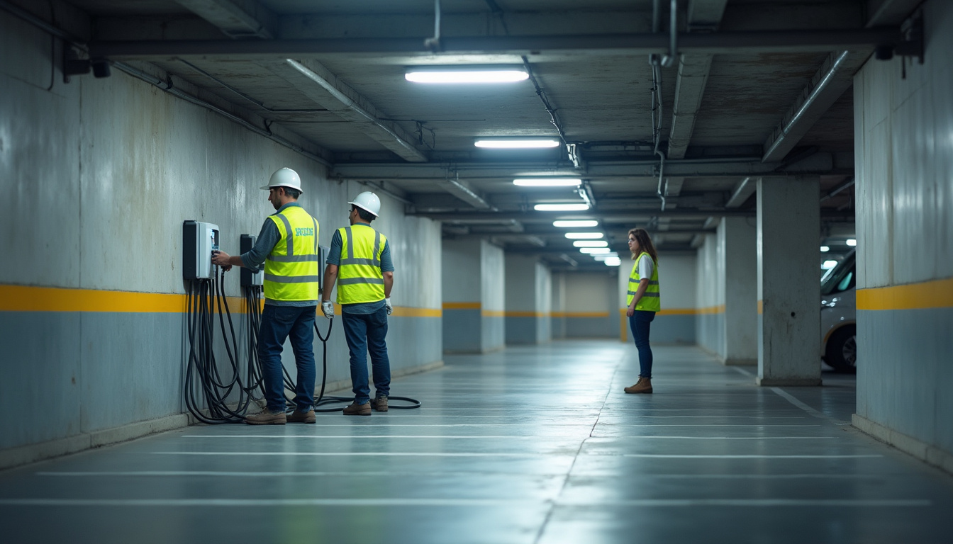 Installation d'une borne électrique dans un parking de copropriété à Ballainvilliers