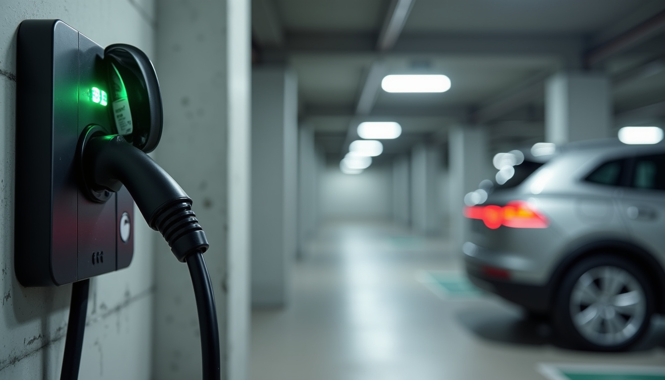 Installation d'une borne électrique dans un parking de copropriété à Kerbach