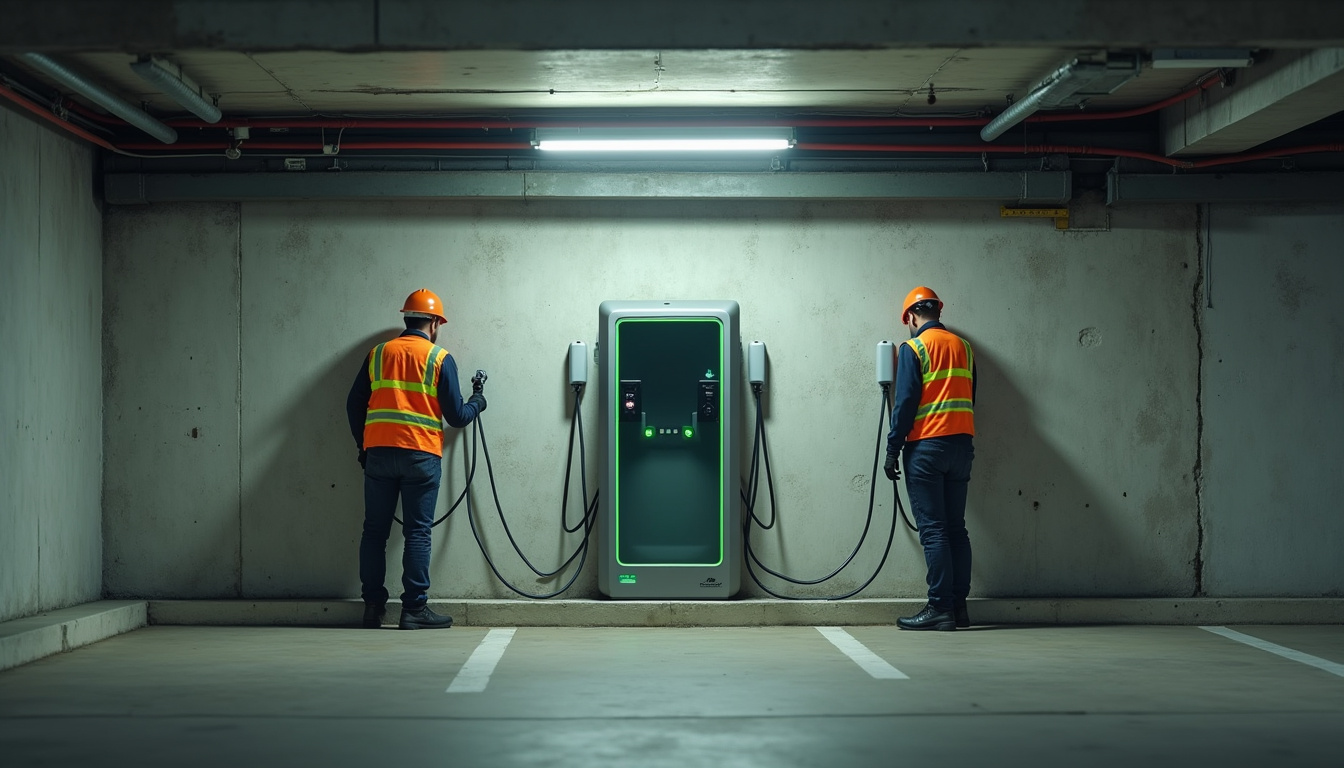 Installation d'une borne électrique dans un parking de copropriété à Lattes