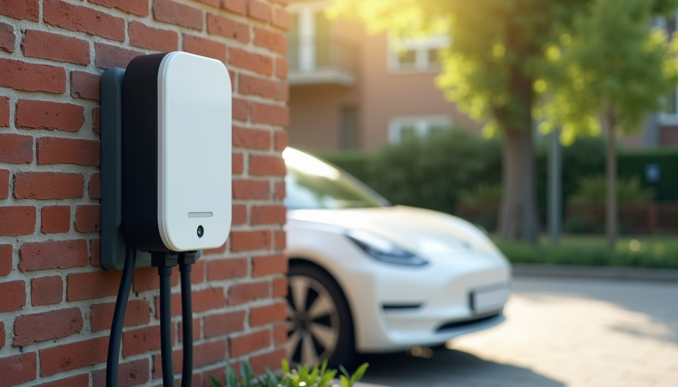Installation d'une borne électrique en extérieur à proximité d'un véhicule électrique