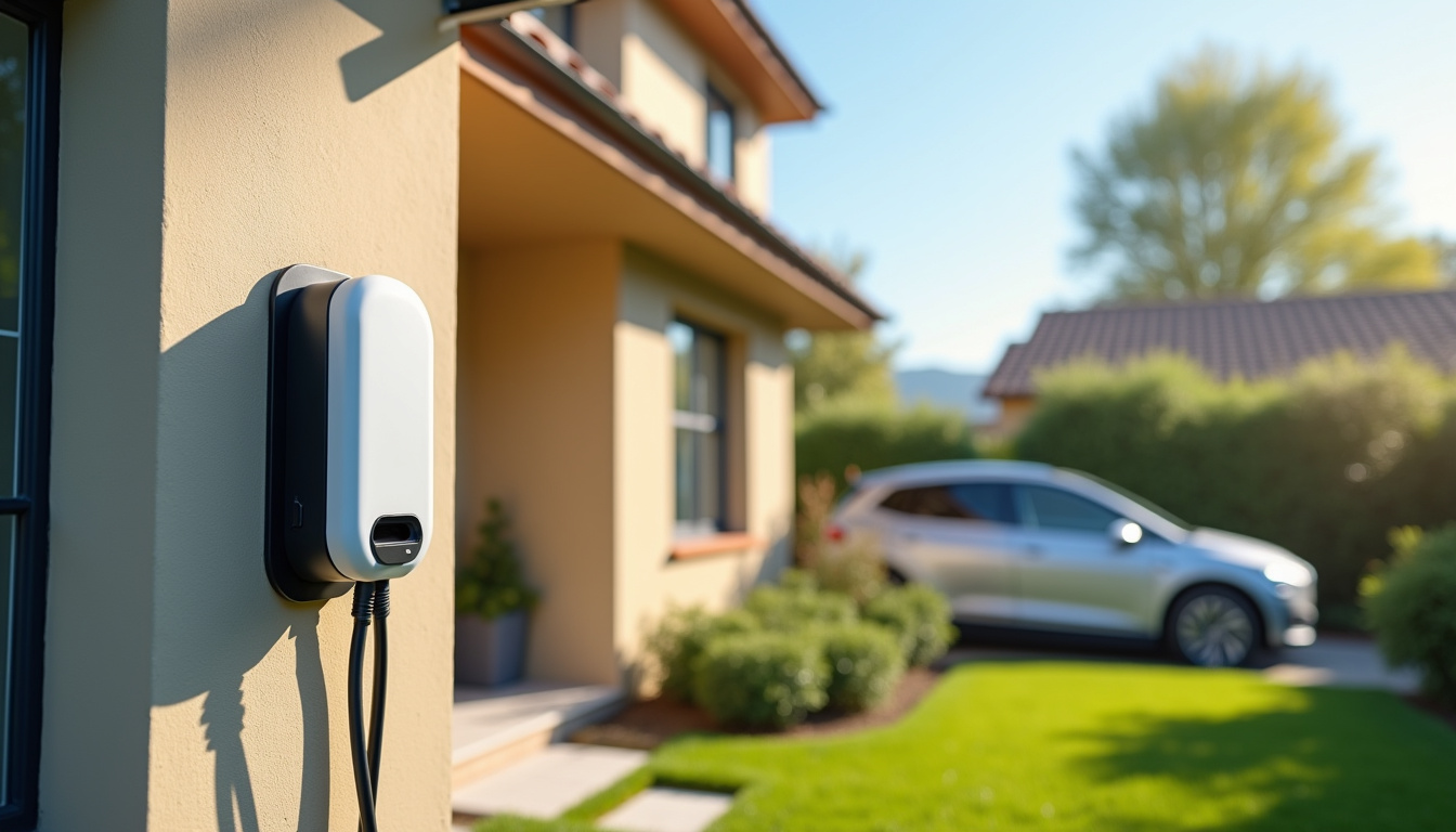 Installation d'une borne électrique murale à l'extérieur d'une maison individuelle