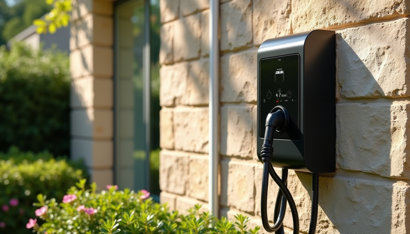 Installation d'une borne électrique murale dans un jardin résidentiel à Marolles-en-brie