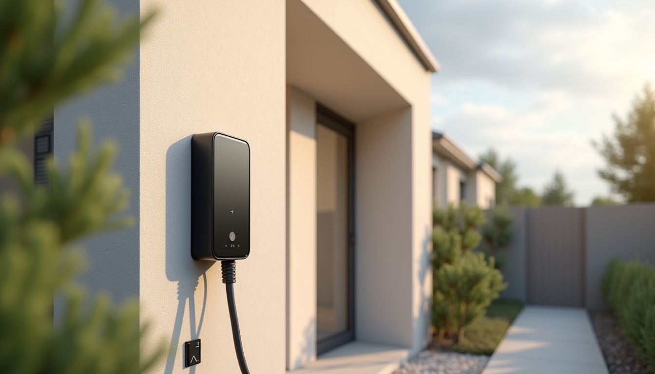 Installation d'une borne électrique murale sur façade d'une maison à Rolleville