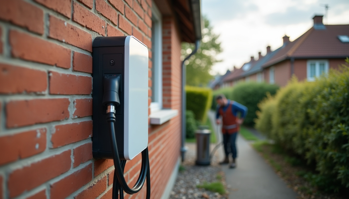 Installation d'une borne électrique murale sur un mur extérieur à Hesdin-l'Abbé