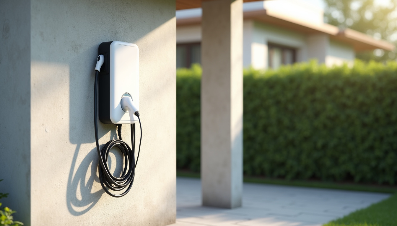 Installation d'une borne électrique murale sur un mur extérieur protégé