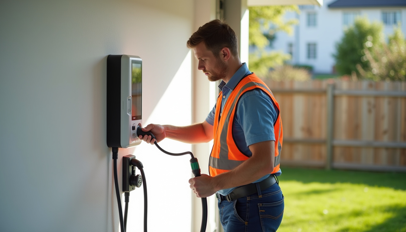 Installation d'une borne électrique par un électricien certifié IRVE à Théding