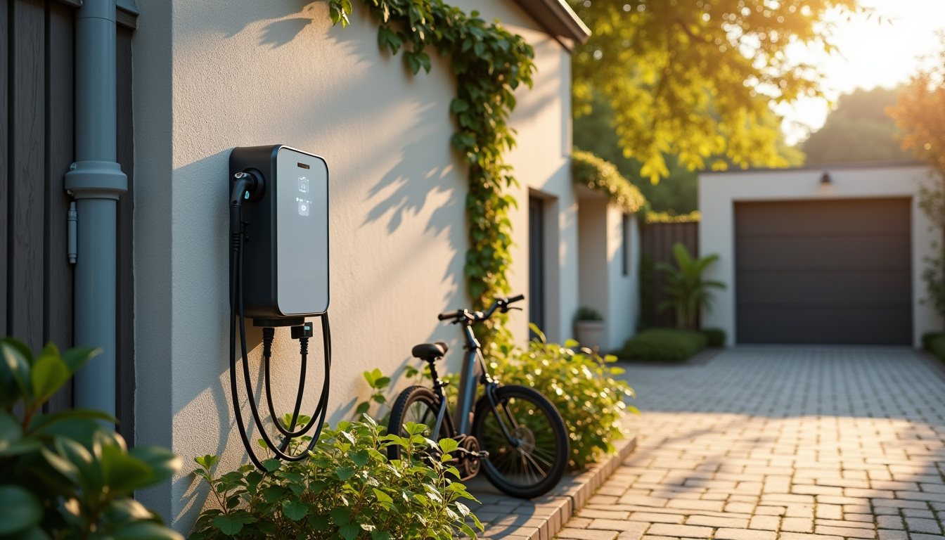 Installation d'une borne électrique sur un mur extérieur d'une maison à Kerbach