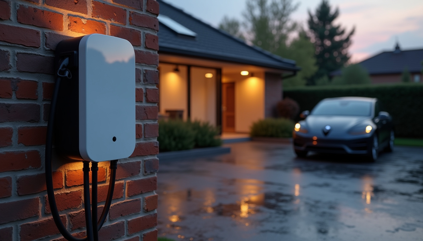 Installation d'une borne électrique sur un parking privé en maison individuelle