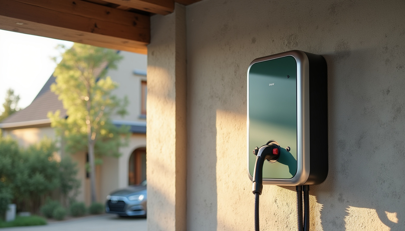 Installation d'une wallbox à l'intérieur d'un garage à Bussière-Dunoise, vue du panneau électrique et du câblage sécurisé